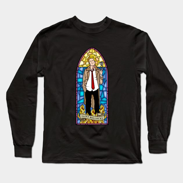 Saint Bollocks (Light effect) Long Sleeve T-Shirt by demonigote